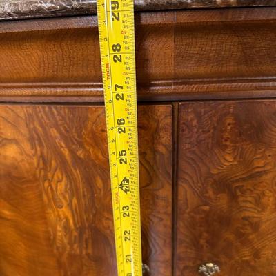 Thomasville Marble Top Burl Cabinet