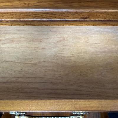Thomasville Two Drawer Burl Nightstand (See Details)