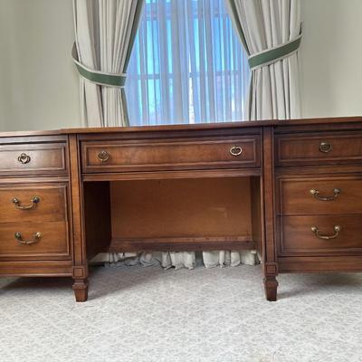 Mid-Century Solid Wood Office Desk