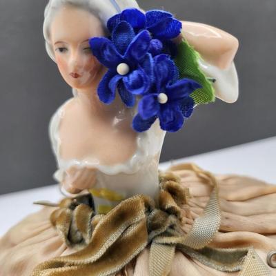 Early 1900's Antique Porcelain Sewing/Pin Cushion Dolls