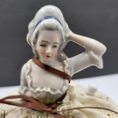 Early 1900's Antique Porcelain Sewing/Pin Cushion Dolls