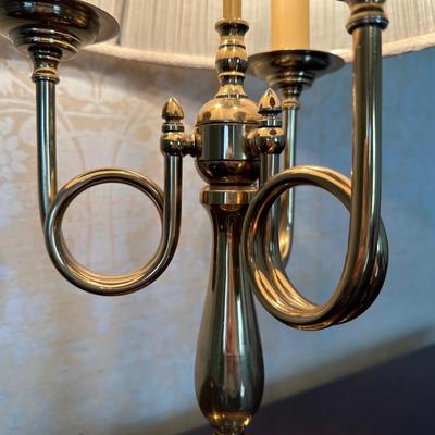 Ethan Allen Triple French Horn Candelabra Table Lamp
