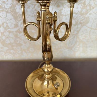 Ethan Allen Triple French Horn Candelabra Table Lamp