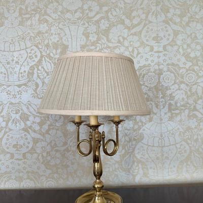 Ethan Allen Triple French Horn Candelabra Table Lamp