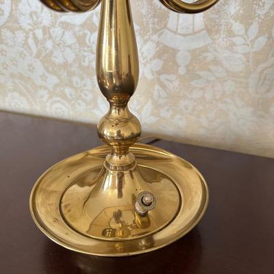 Ethan Allen Triple French Horn Candelabra Table Lamp