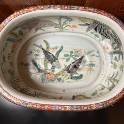 Japanese Painted and Gilt Porcelain Foot Bath Bowl
