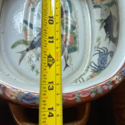 Japanese Painted and Gilt Porcelain Foot Bath Bowl