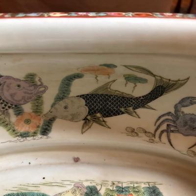 Japanese Painted and Gilt Porcelain Foot Bath Bowl