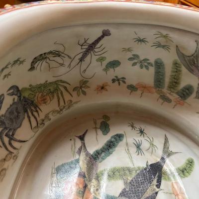 Japanese Painted and Gilt Porcelain Foot Bath Bowl