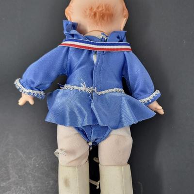 Vintage Kewpie Ice Skating Doll 11.5"