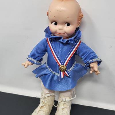 Vintage Kewpie Ice Skating Doll 11.5"