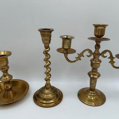 Assorted Brass Candle Holders