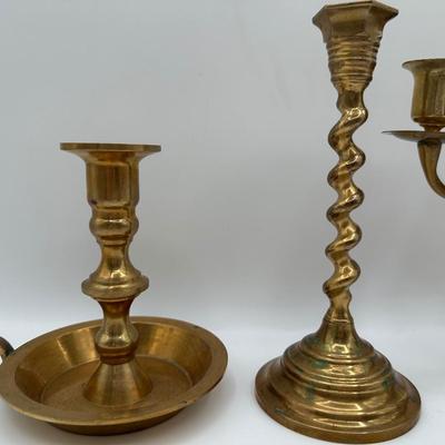 Assorted Brass Candle Holders