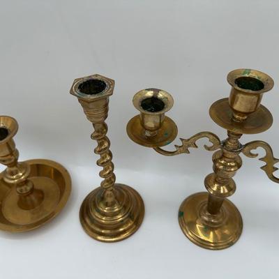 Assorted Brass Candle Holders