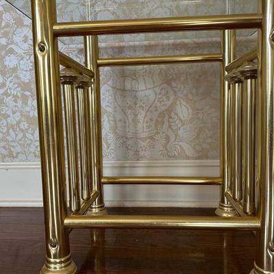 Mid-Century Tubular and Glass Side Table