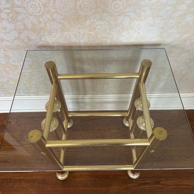 Mid-Century Tubular and Glass Side Table