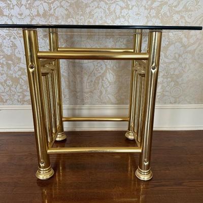 Mid-Century Tubular and Glass Side Table