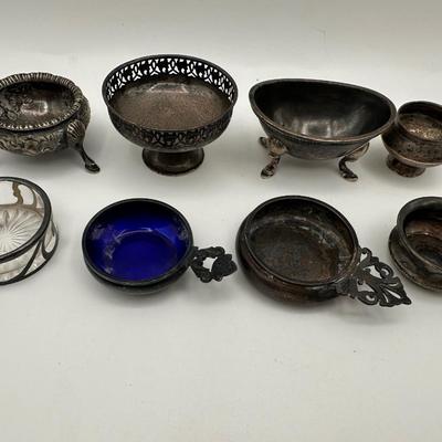 Sterling & Glass Salt Cellars