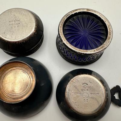 Sterling & Glass Salt Cellars