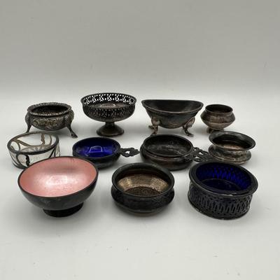 Sterling & Glass Salt Cellars
