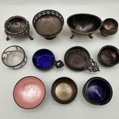 Sterling & Glass Salt Cellars