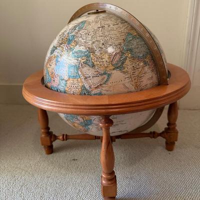 Vintage World Globe with Wood Stand