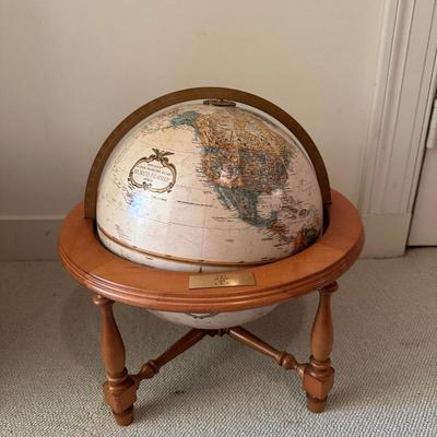 Vintage World Globe with Wood Stand