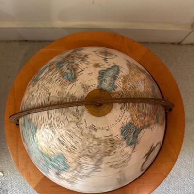 Vintage World Globe with Wood Stand