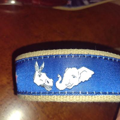 The Belted Cow Co. Democrat Donkey and Republican Elephant Belt- Size 36