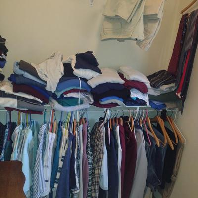 Assorted Men's Clothing- Shirts, Jeans, Sweaters, Ties, Shoes, Etc.