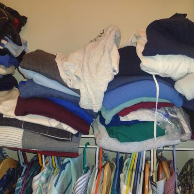 Assorted Men's Clothing- Shirts, Jeans, Sweaters, Ties, Shoes, Etc.