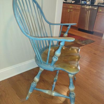 Two Tone Wooden Spindle Back Chair
