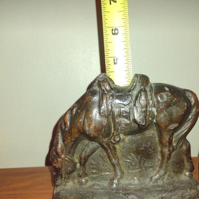 Vintage Pair of Heavy Bronze Horse/Equestrian Design Bookends- Signed William F