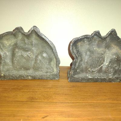 Vintage Pair of Heavy Bronze Horse/Equestrian Design Bookends- Signed William F