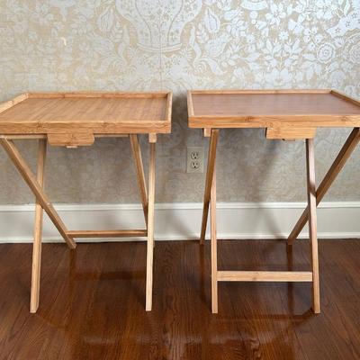 Bamboo Folding Individual Snack Tables