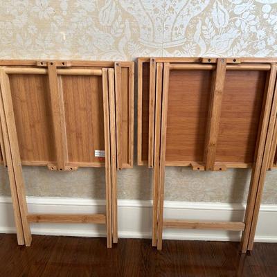 Bamboo Folding Individual Snack Tables
