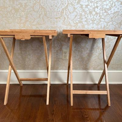 Bamboo Folding Individual Snack Tables