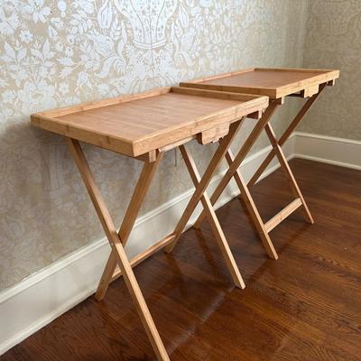 Bamboo Folding Individual Snack Tables
