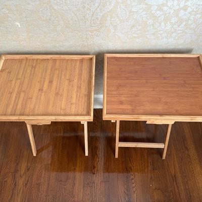 Bamboo Folding Individual Snack Tables