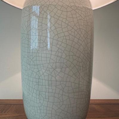 Green Crackle Table Lamp (See Details)
