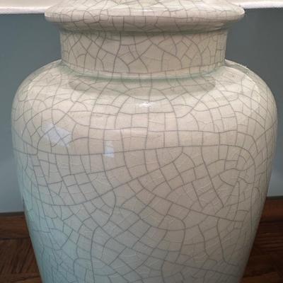 Green Crackle Table Lamp (See Details)
