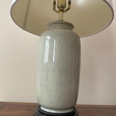 Green Crackle Table Lamp (See Details)