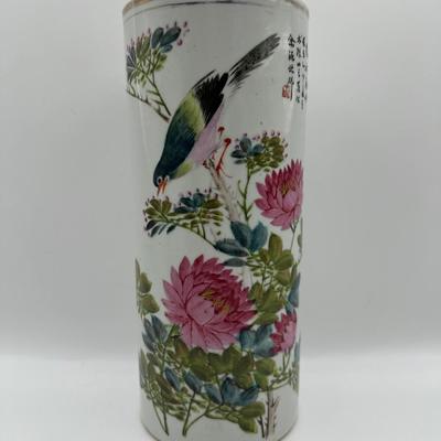 Two Chinese Porcelain Hand-Painted Vases