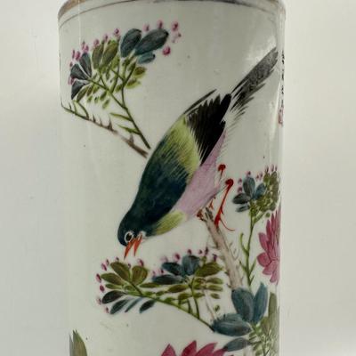 Two Chinese Porcelain Hand-Painted Vases