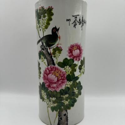 Two Chinese Porcelain Hand-Painted Vases