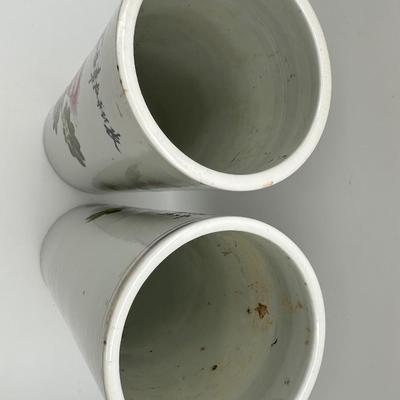 Two Chinese Porcelain Hand-Painted Vases