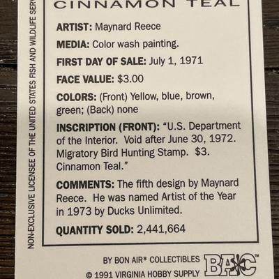 1934-1991 Federal Duck Stamps cards