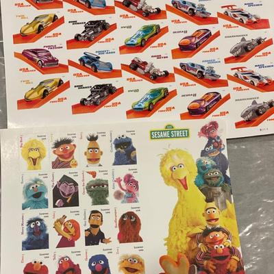 Hot Wheels and Sesame Street collectible stamps