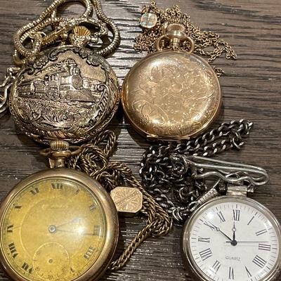 4 vintage pocket watches