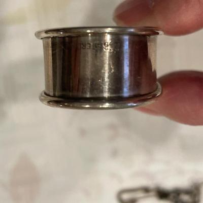 Sterling scarf holder, pins and old clip